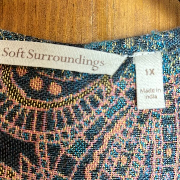 Women's Soft Surroundings Topper / Jacket Size 1X Multicolor and FABULOUS! - Picture 5 of 9